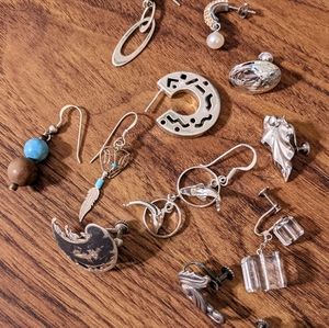 Lot of 12 sterling 925 vintage earrings